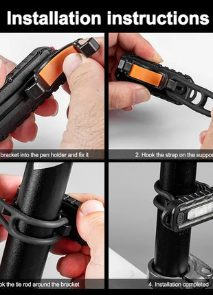 LED Red Blue Caution Emergency Police Light with Clip USB Rechargeable