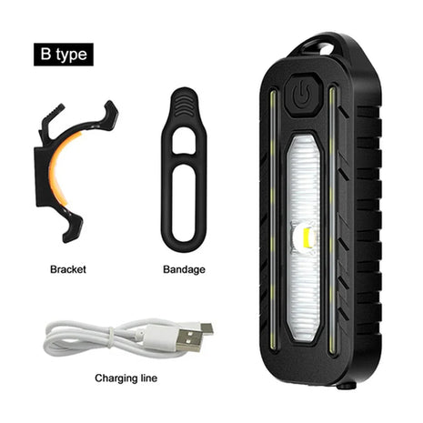 LED Red Blue Caution Emergency Police Light with Clip USB Rechargeable