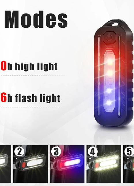 USB Recharge LED Flashlight Work Light Keychain Flashlight for Police