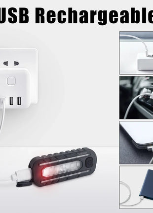 USB Recharge LED Flashlight Work Light Keychain Flashlight for Police