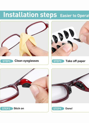 5pairs Eyeglasses Anti Slip Nose Pads Soft Silicone Adhesive Glasses