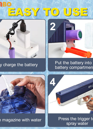 Unilabo Electric Water Gun, High-Powered Large Capacity Rechargeable,