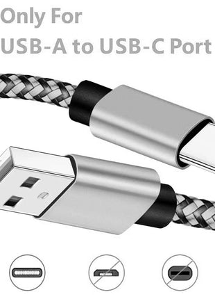 USB Type C Cable Date Sync 2.4A Fast 1M 2M 3M Charging Nylon Braided