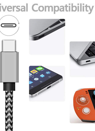 USB Type C Cable Date Sync 2.4A Fast 1M 2M 3M Charging Nylon Braided
