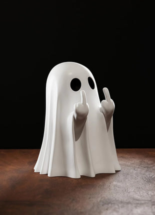 New Cute Middle Finger Ghost Statue Small Halloween Decor for Home