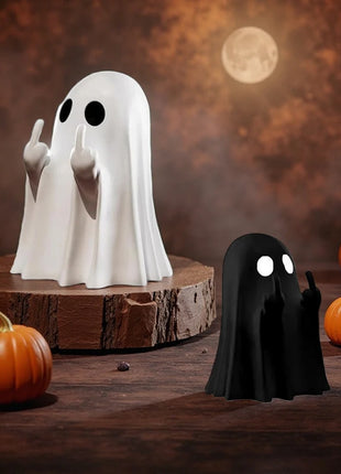 New Cute Middle Finger Ghost Statue Small Halloween Decor for Home