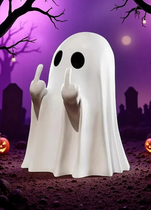 New Cute Middle Finger Ghost Statue Small Halloween Decor for Home