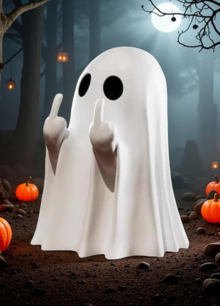 New Cute Middle Finger Ghost Statue Small Halloween Decor for Home