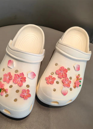 Purple Flowers Shoe Charms Designer DIY Cute Shoes Decaration Party