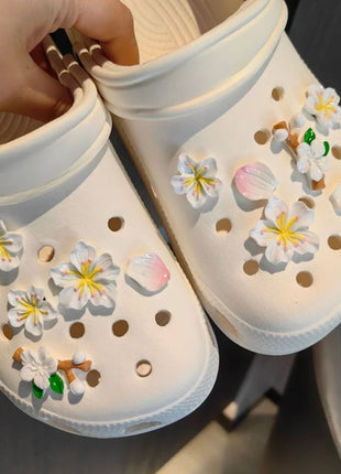 Purple Flowers Shoe Charms Designer DIY Cute Shoes Decaration Party