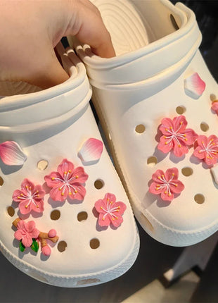 Purple Flowers Shoe Charms Designer DIY Cute Shoes Decaration Party