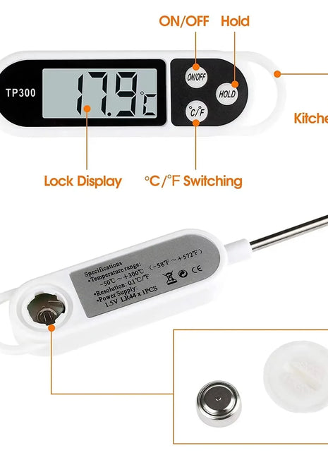 Stainless Steel Probe Type Household Food Thermometer Pen Type Milk