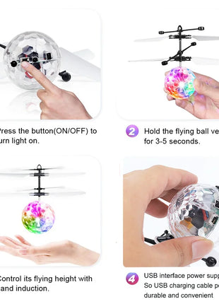 Led Light Suspension Crystal Ball Infrared Induction RC Gesture