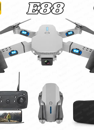 E88 Pro WIFI FPV Drone Wide Angle HD 4K 1080P Camera Height Hold RC