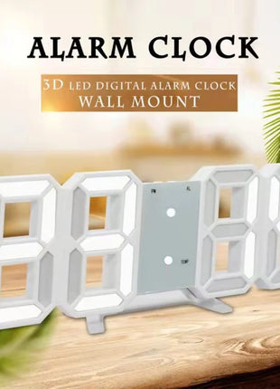 3D Mini Clock LED Digital Wall Clock Desk Clock Electronic Alarm Clock
