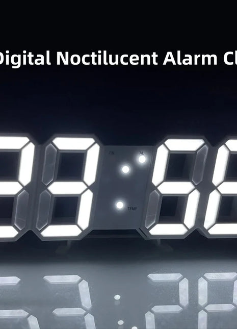 3D Mini Clock LED Digital Wall Clock Desk Clock Electronic Alarm Clock