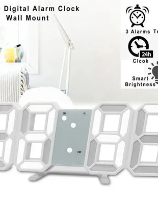 3D Mini Clock LED Digital Wall Clock Desk Clock Electronic Alarm Clock