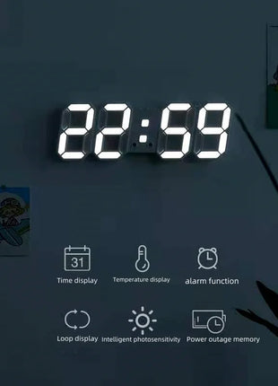 3D Mini Clock LED Digital Wall Clock Desk Clock Electronic Alarm Clock