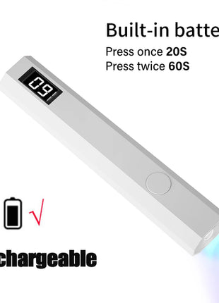 YIKOOLIN Mini 3W UV/LED Light for Nails With LED Display Small