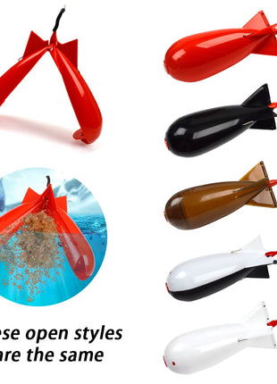 TOLU Fishing Rocket Feeder Large Small Spod Bomb Float Lure Bait