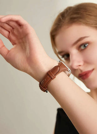 Slim Leather Strap For Apple Watch Series 10 42/46mm 9 8 7 41mm 45mm