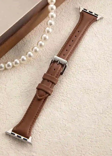 Slim Leather Strap For Apple Watch Series 10 42/46mm 9 8 7 41mm 45mm