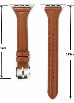 Slim Leather Strap For Apple Watch Series 10 42/46mm 9 8 7 41mm 45mm