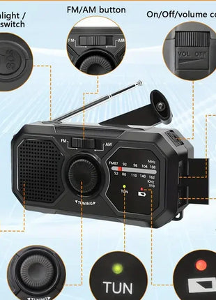 Portable Solar Radio, Emergency Kits first Aid Radio with Crank,