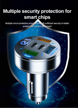 250W 5 Ports Car Charger Fast Charging PD QC3.0 USB C Car Phone