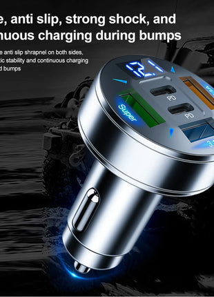 250W 5 Ports Car Charger Fast Charging PD QC3.0 USB C Car Phone