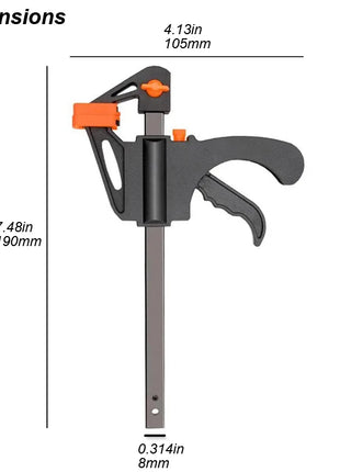 Woodworking Clamp F Hard Quick Release Ratchet Speed Squeeze Clip Kit