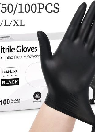 30/50/100PCS Black Nitrile Gloves Household Kitchen Bathroom Cleaning