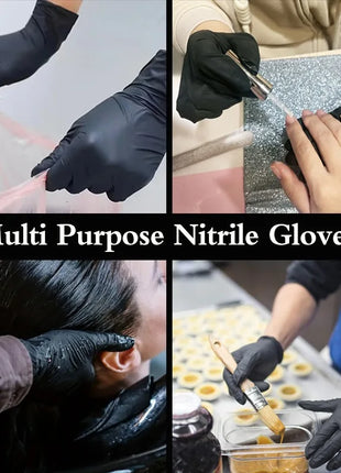 30/50/100PCS Black Nitrile Gloves Household Kitchen Bathroom Cleaning