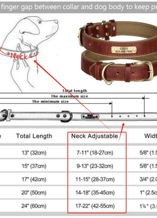 Customized Leather Dog Collar Leash Soft Padded Leather Collar For