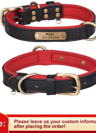 Customized Leather Dog Collar Leash Soft Padded Leather Collar For