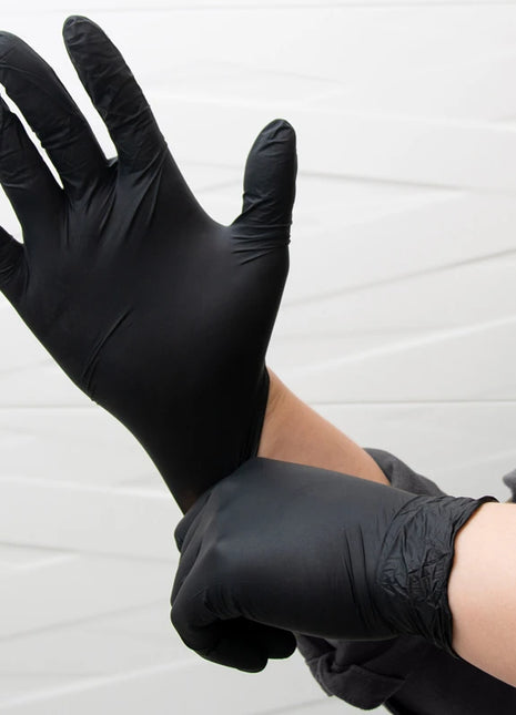 Disposable Nitrile Gloves Black Powder & Latex Free Cleaning Gloves