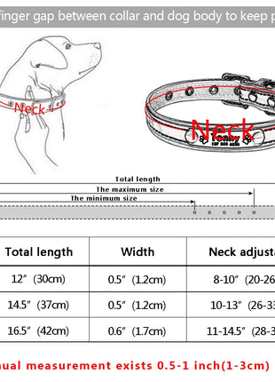 Reflective Pet Dog Custom Collar Adjustable Free Engraved Small Medium