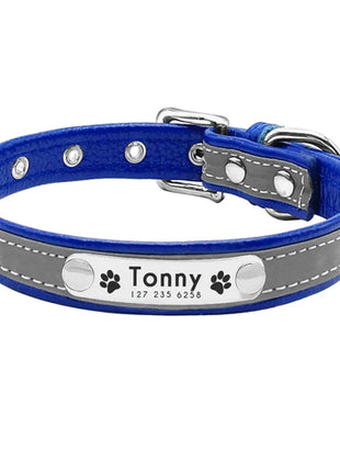 Reflective Pet Dog Custom Collar Adjustable Free Engraved Small Medium