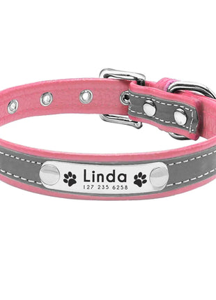 Reflective Pet Dog Custom Collar Adjustable Free Engraved Small Medium
