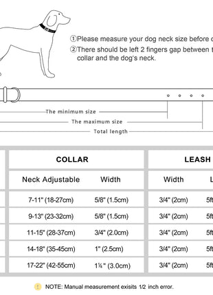 Customized Leather Dog Collar Leash Set Soft Padded Leather Collar For