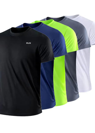 Men's Quick Dry Short Sleeve Gym Running Moisture Wicking Round Neck