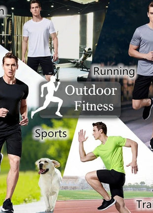 Men's Quick Dry Short Sleeve Gym Running Moisture Wicking Round Neck