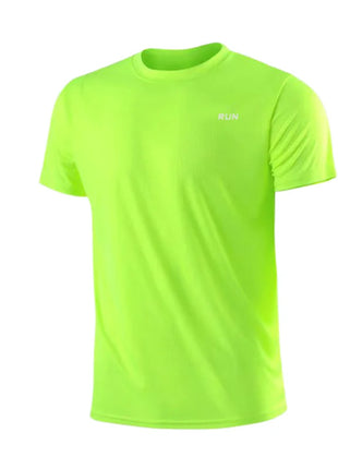 Men's Quick Dry Short Sleeve Gym Running Moisture Wicking Round Neck