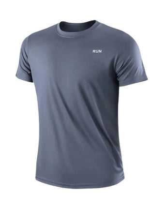Men's Quick Dry Short Sleeve Gym Running Moisture Wicking Round Neck