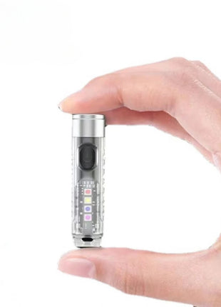 1PC Rechargeable Mini Keychain Flashlight with 10 Modes and Magnetic
