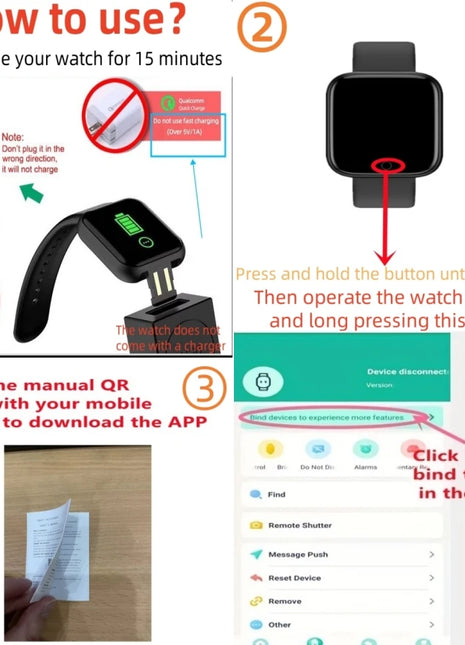 Smart Watch 116Plus D13 Y68 Sport Wristband Running Fitness Monitor