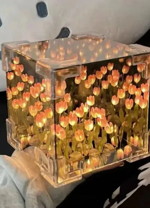 2025New Creative Diy Tulip Flower Sea Cube Three-Dimensional Small