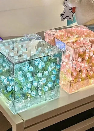 2025New Creative Diy Tulip Flower Sea Cube Three-Dimensional Small