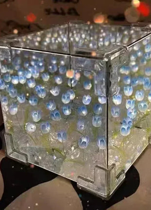 2025New Creative Diy Tulip Flower Sea Cube Three-Dimensional Small