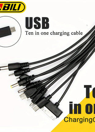 NNBILI 10 in 1 Multi-Function USB Phone Charging Cable Multi-head